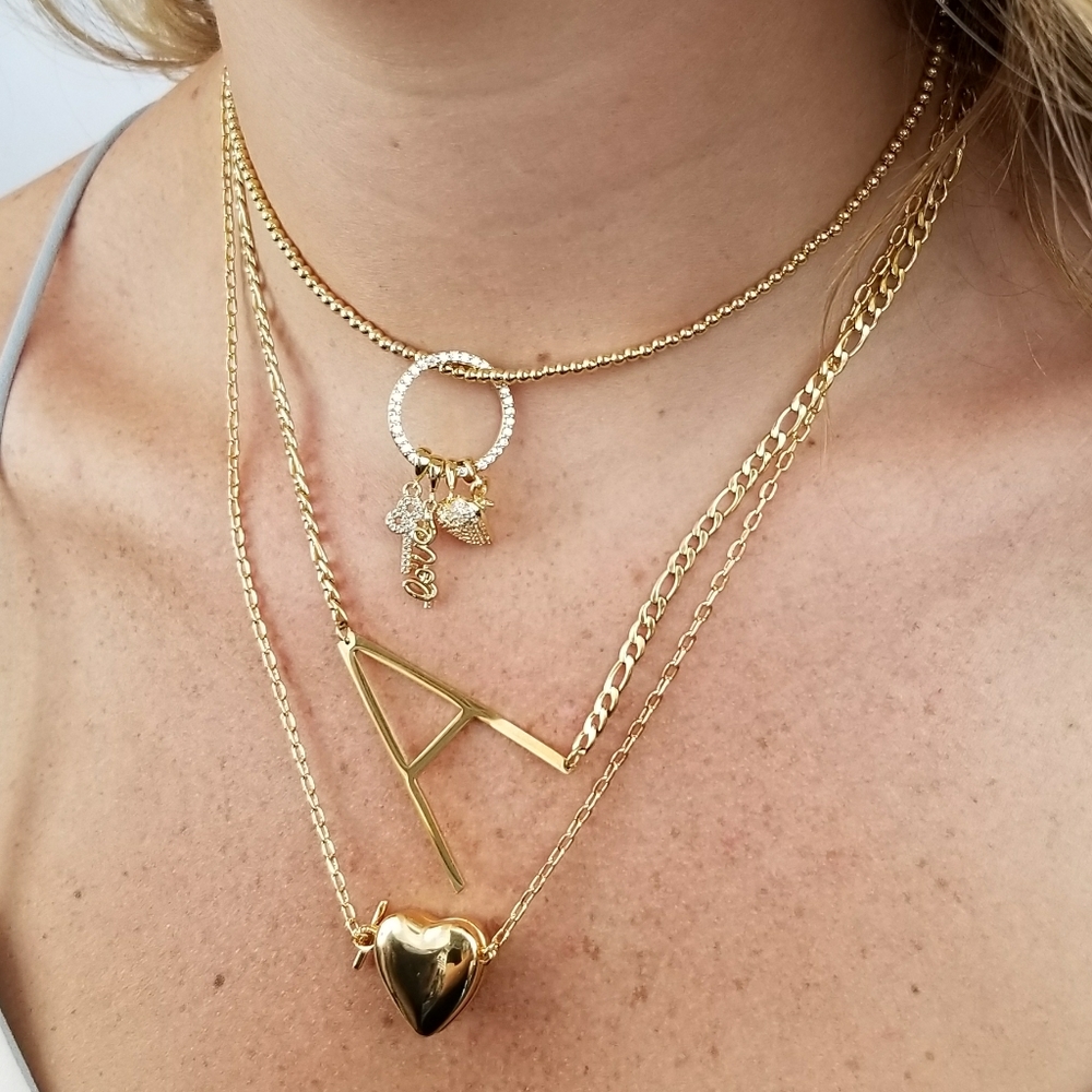 NEW 18K Gold Initial Alphabet Pendant Necklace - Picture 3 of 12